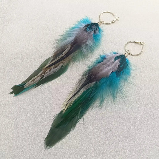 Feather Hoop Earrings