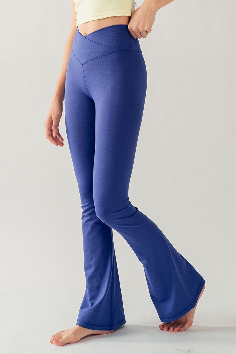 Crossover Waist Flare Leggings