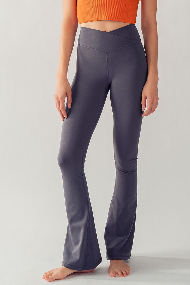 Crossover Waist Flare Leggings