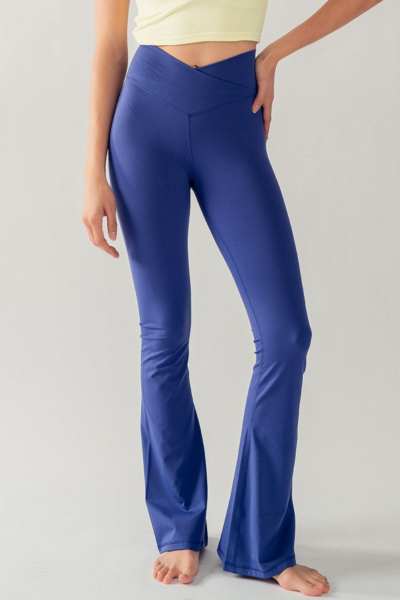 Crossover Waist Flare Leggings