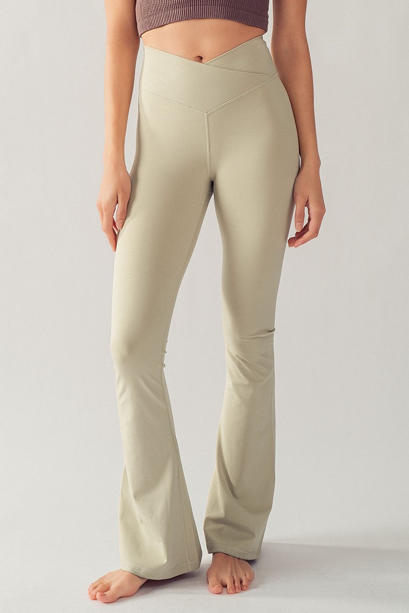 Crossover Waist Flare Leggings