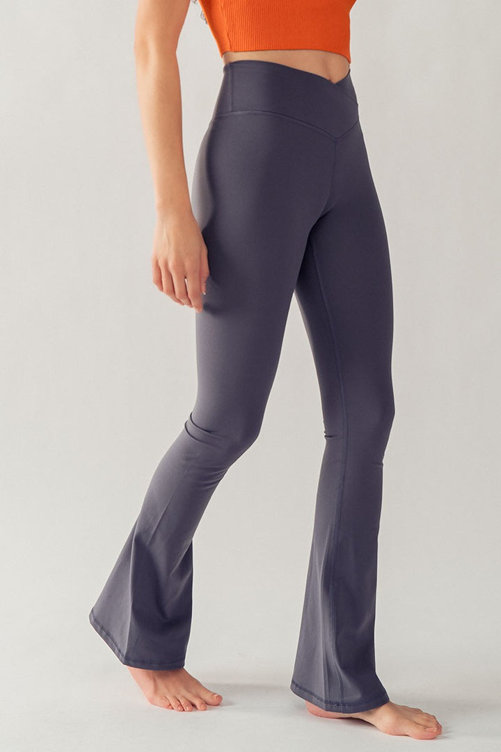 Crossover Waist Flare Leggings