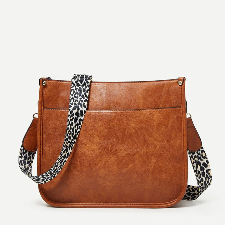 Vegan Crossbody W/ Leopard Strap