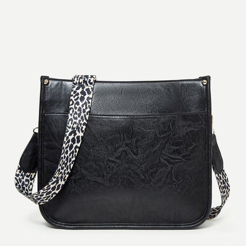 Vegan Crossbody W/ Leopard Strap