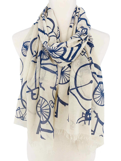 Lightweight Bicycle Print Scarf