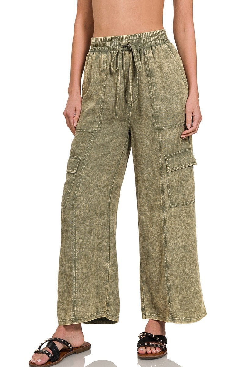 Linen Cargo Pants