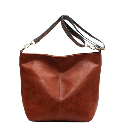 Vegan Leather Crossbody W/ Retro Strap