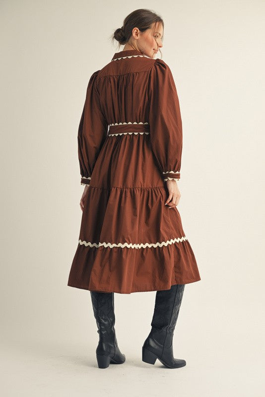 Ric Rac Trim Maxi Dress