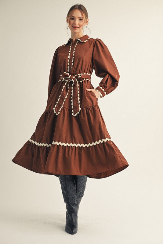 Ric Rac Trim Maxi Dress