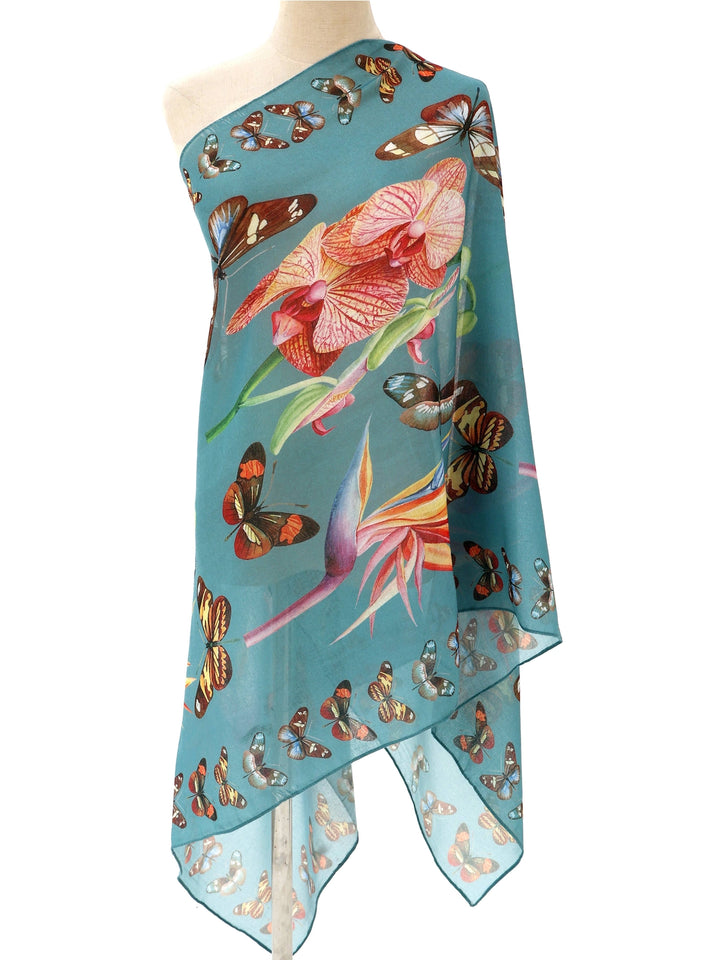 Orchid + Butterfly Scarf