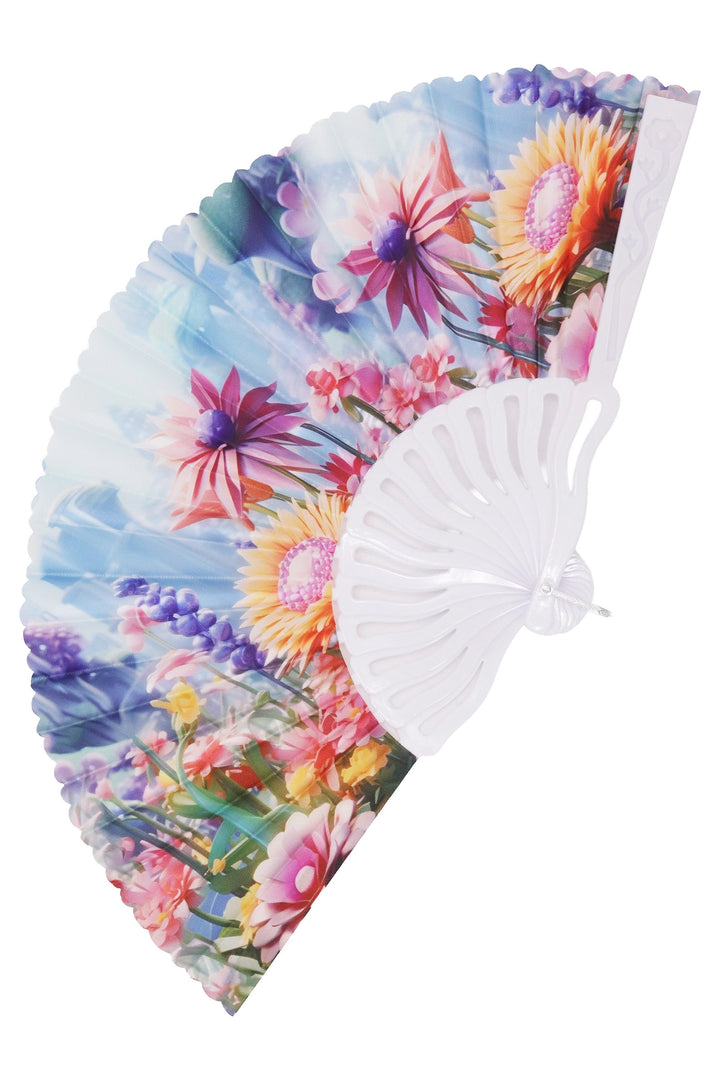 Flower Garden Folding Fan