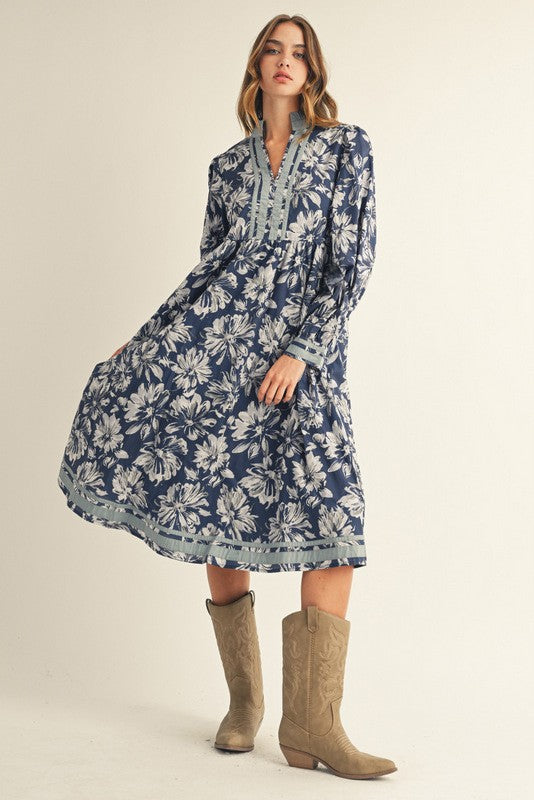 Floral Cotton Midi Dress