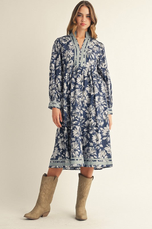 Floral Cotton Midi Dress