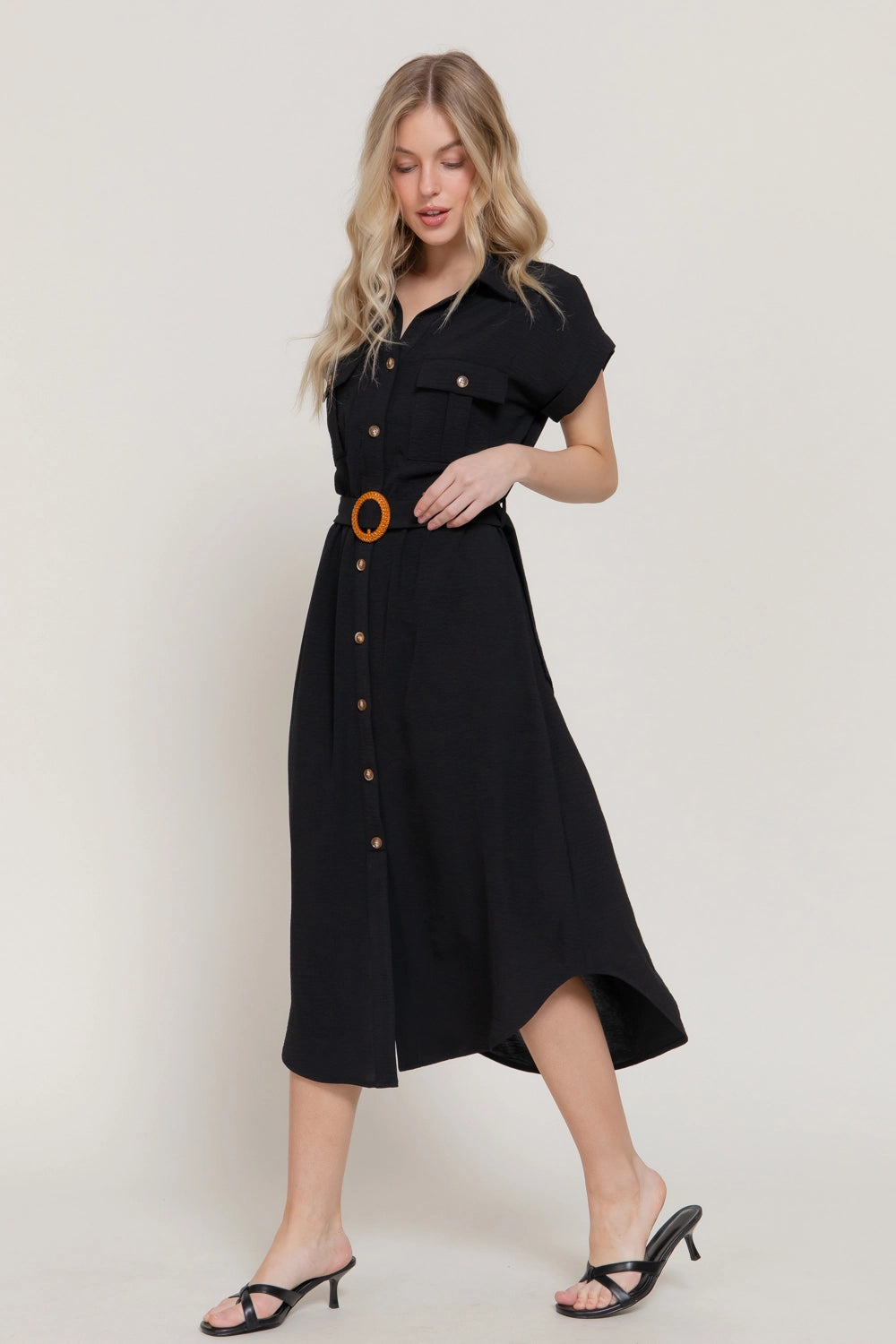 Shirt Dress With Waist Belt