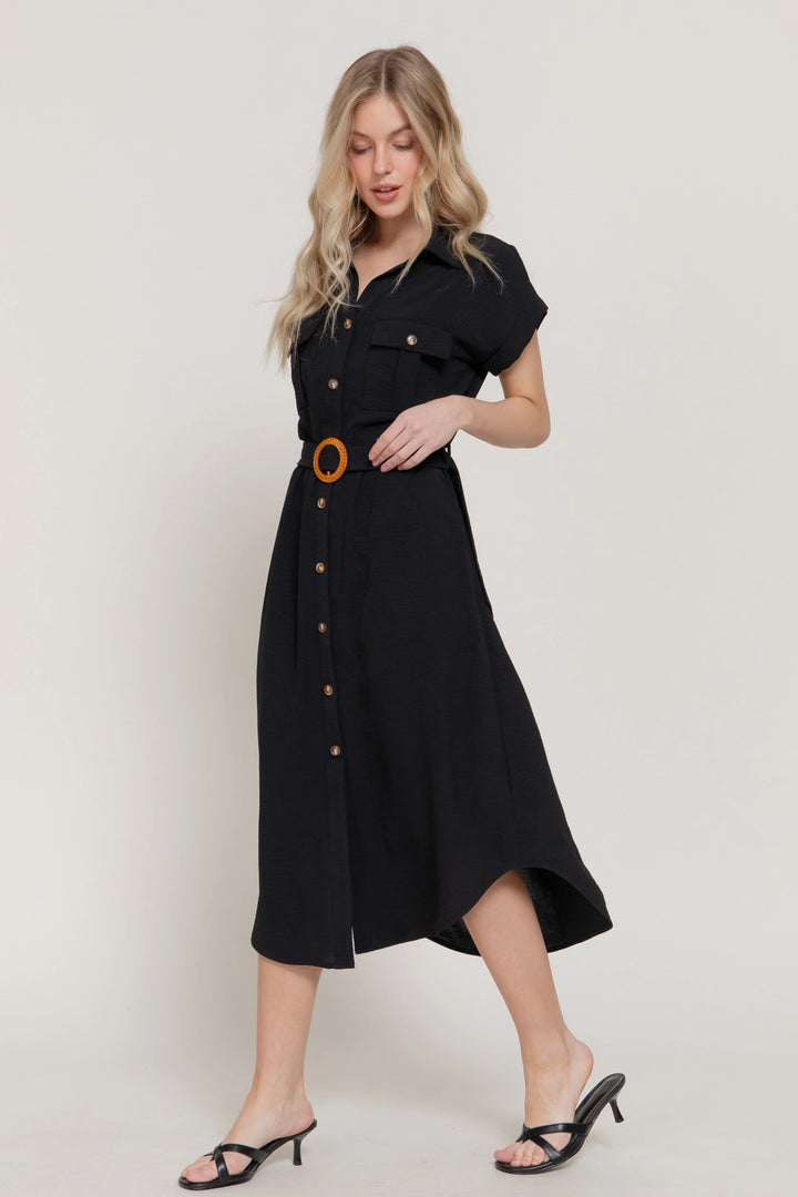 Shirt Dress With Waist Belt