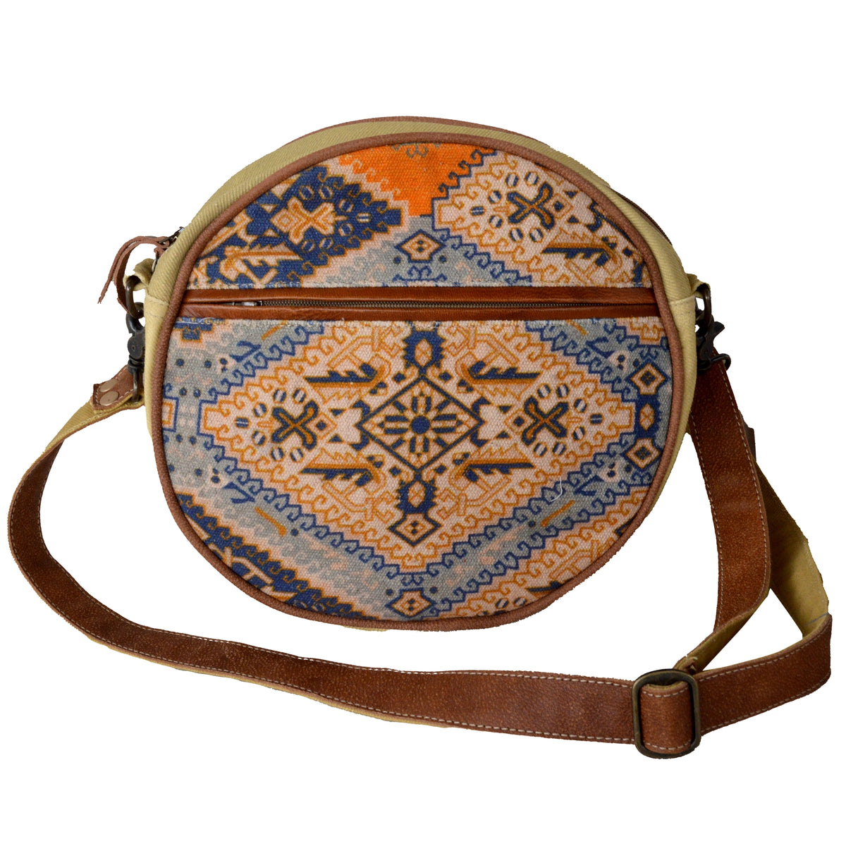 Round Canvas + Rug Purse