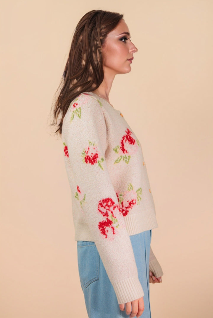 Soft Knit Floral Cardigan