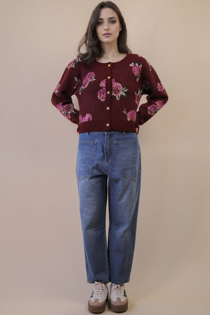 Soft Knit Floral Cardigan