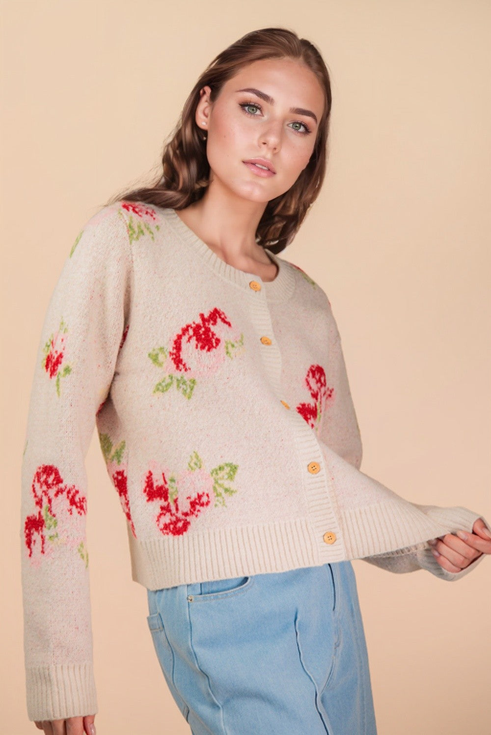 Soft Knit Floral Cardigan