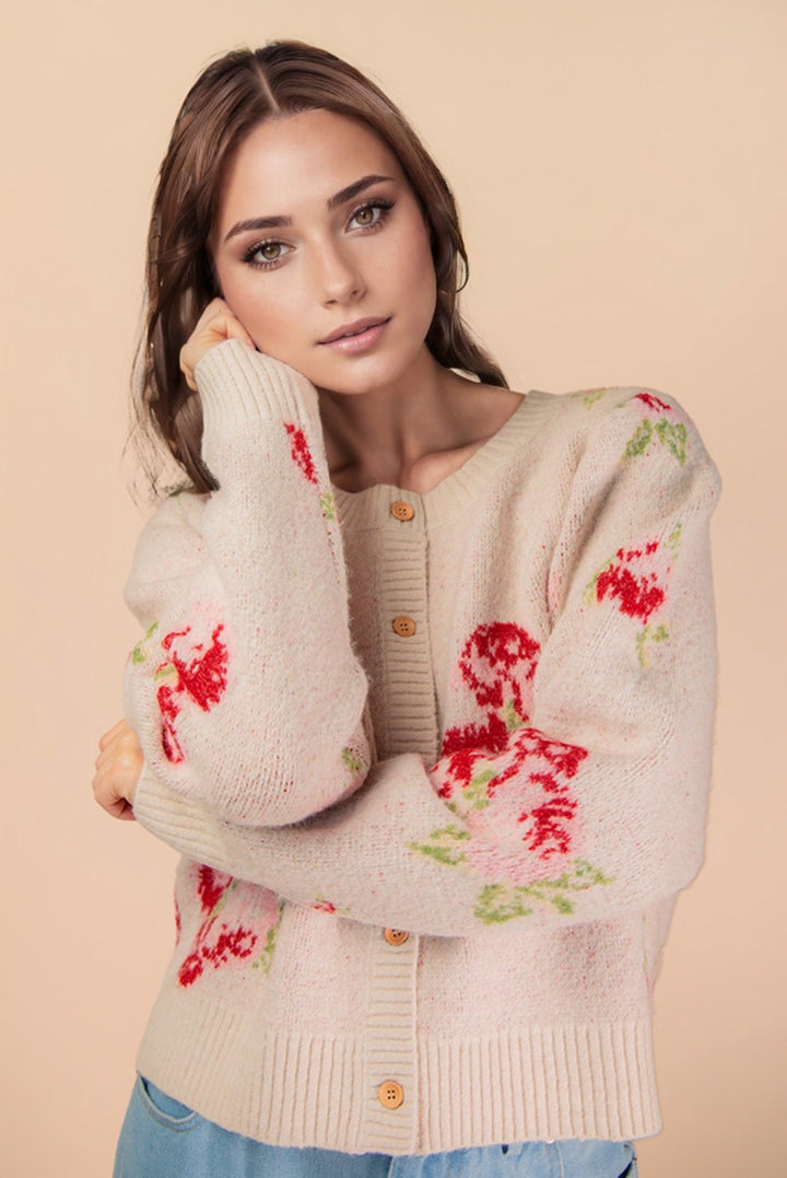 Soft Knit Floral Cardigan