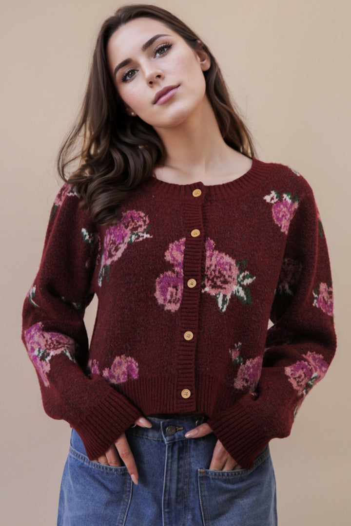 Soft Knit Floral Cardigan