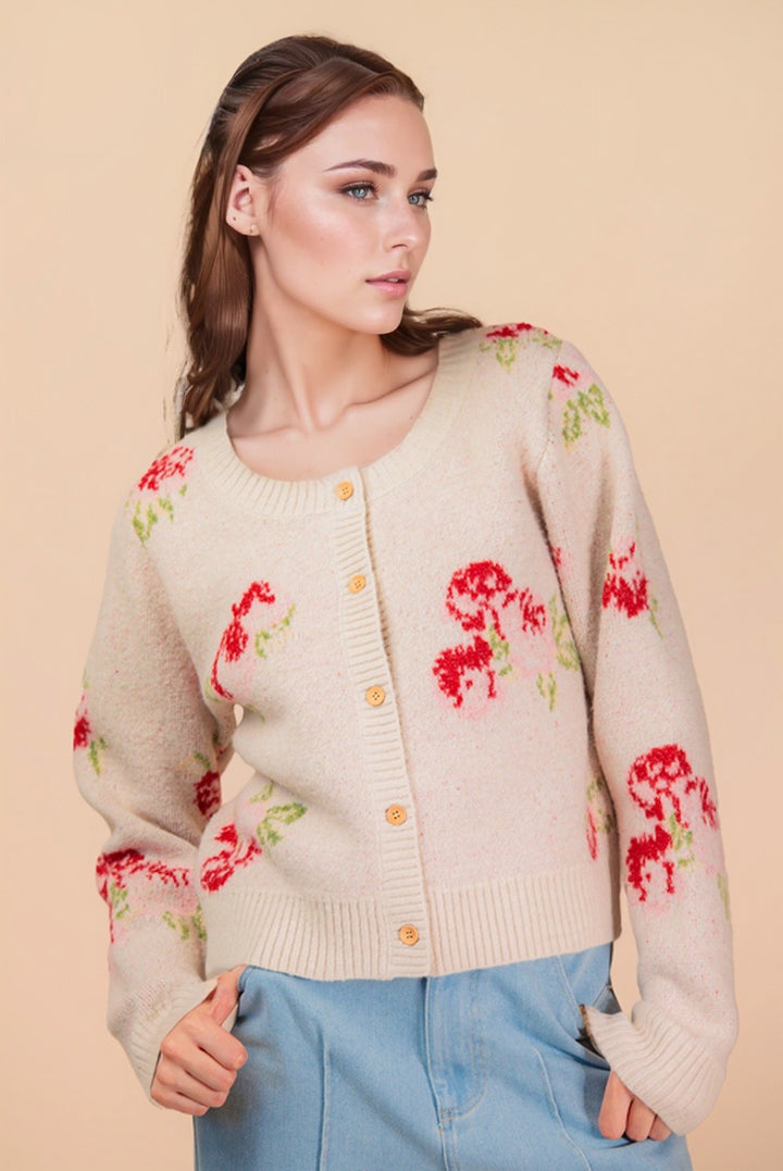Soft Knit Floral Cardigan