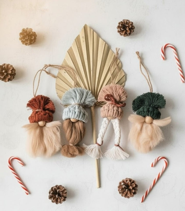 Macramé Gnome Ornaments