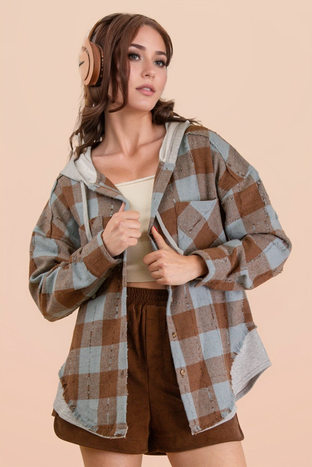 Hooded Button Down Flannel