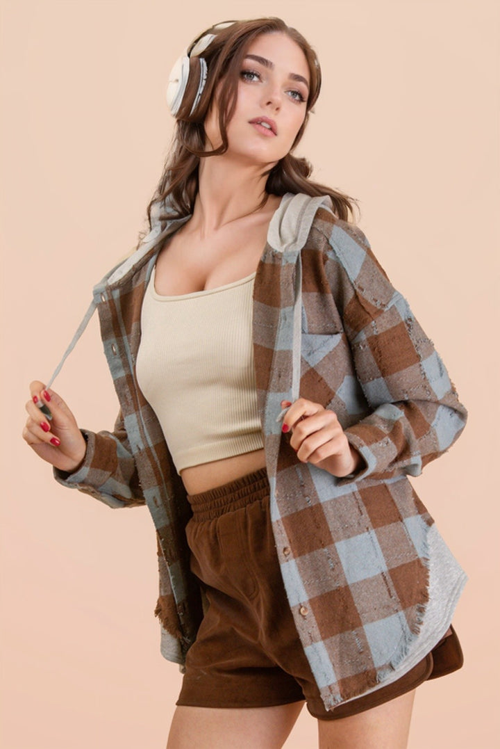 Hooded Button Down Flannel