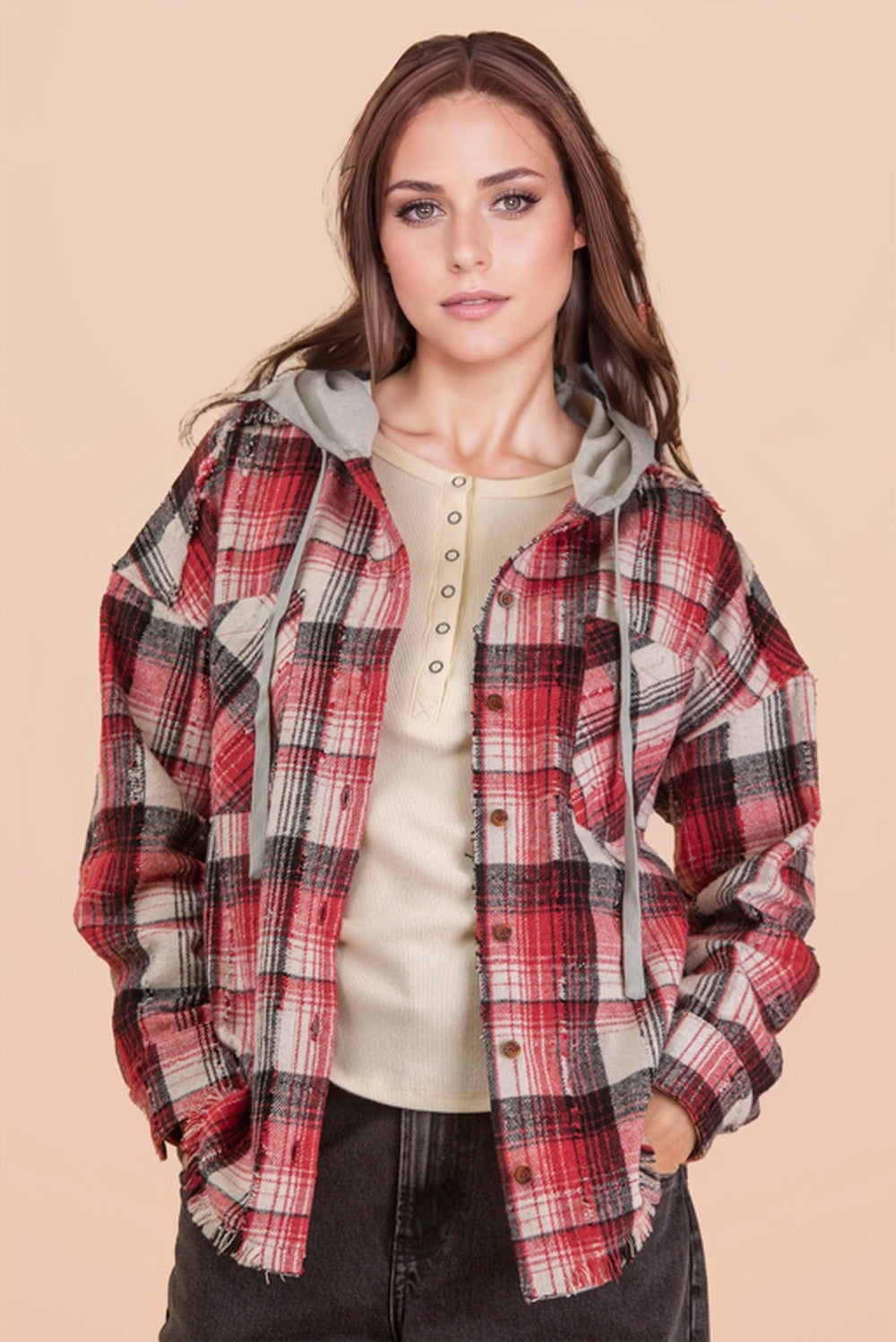 Hooded Button Down Flannel