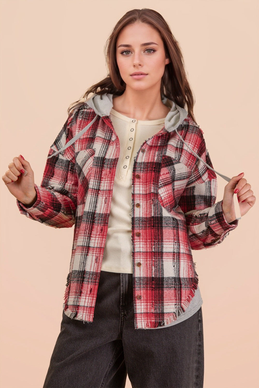 Hooded Button Down Flannel