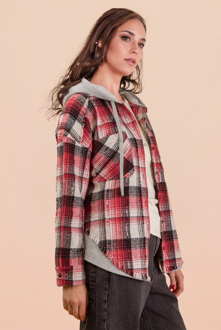 Hooded Button Down Flannel