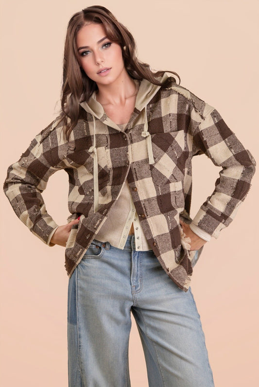 Hooded Button Down Flannel
