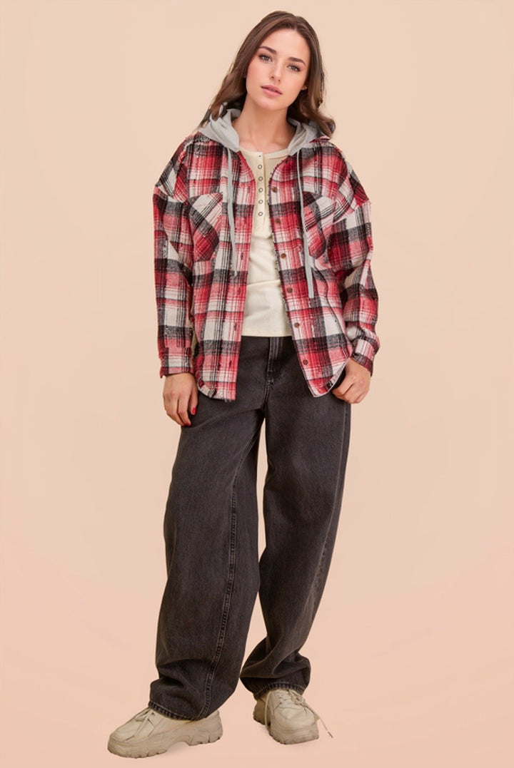 Hooded Button Down Flannel