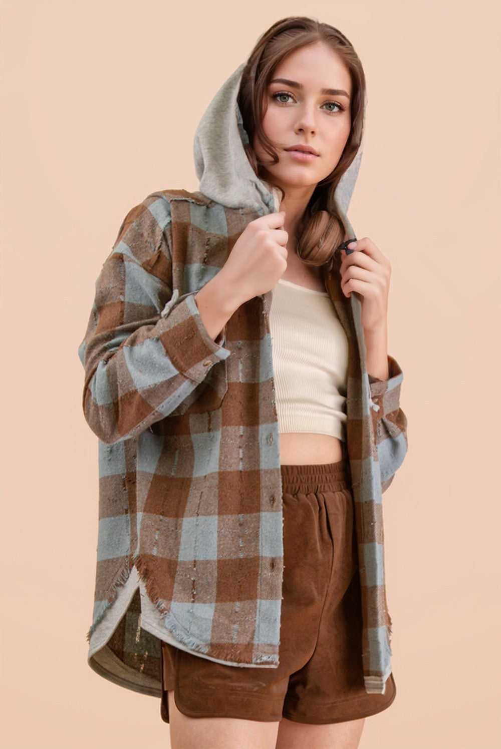 Hooded Button Down Flannel
