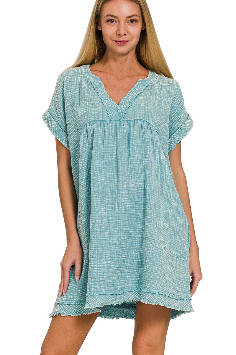 Mineral Washed Beach Dress