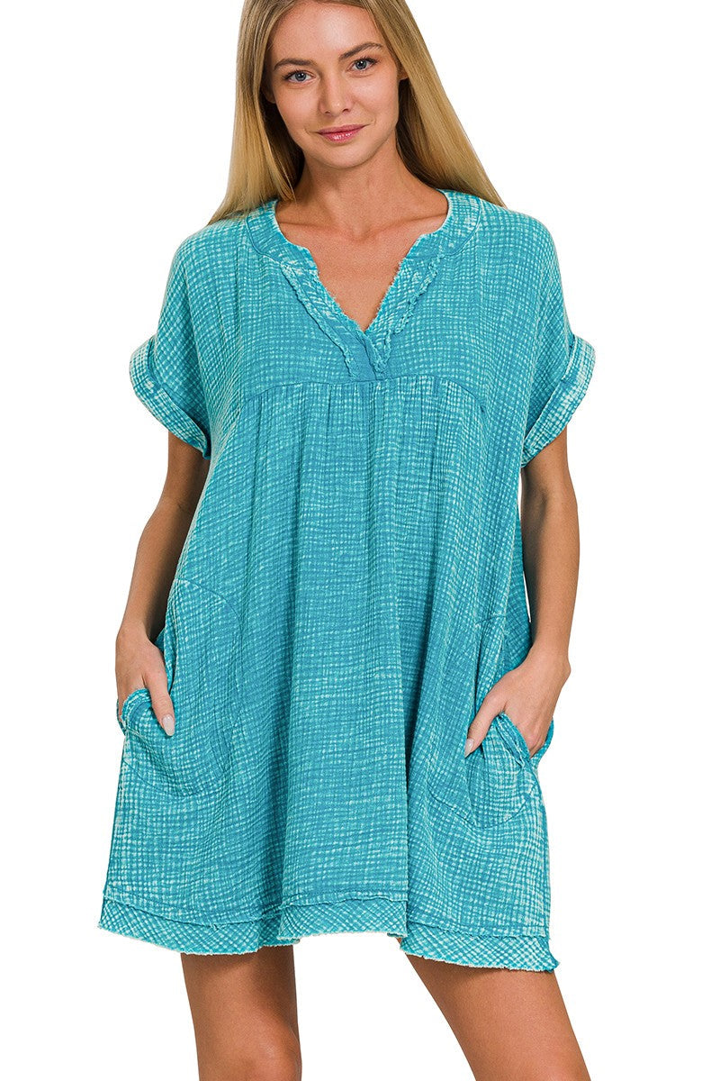 Mineral Washed Beach Dress