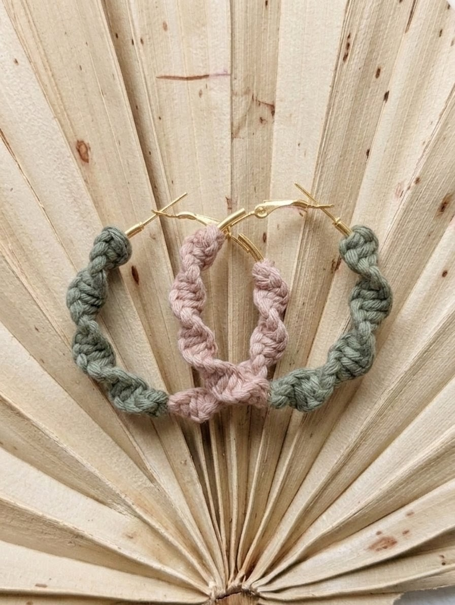Colorblock Macramé Hoops