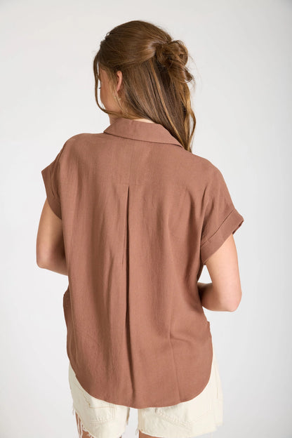 Collared Short Sleeve Top