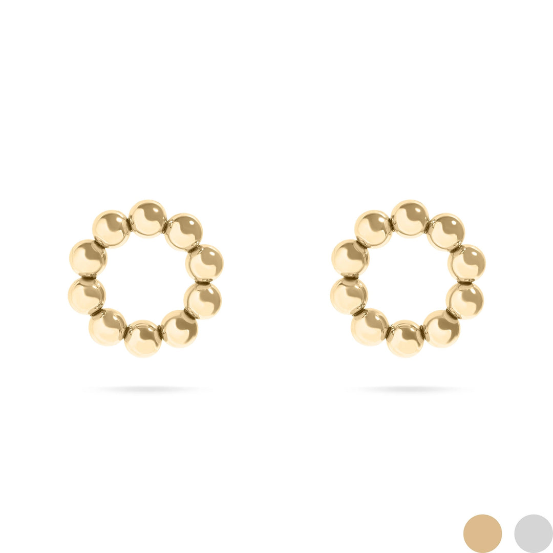 18K Circle Ball Studs