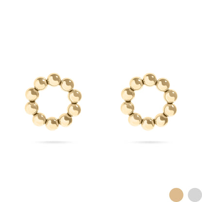 18K Circle Ball Studs