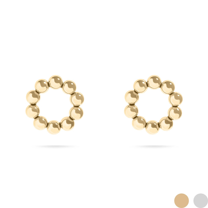 18K Circle Ball Studs