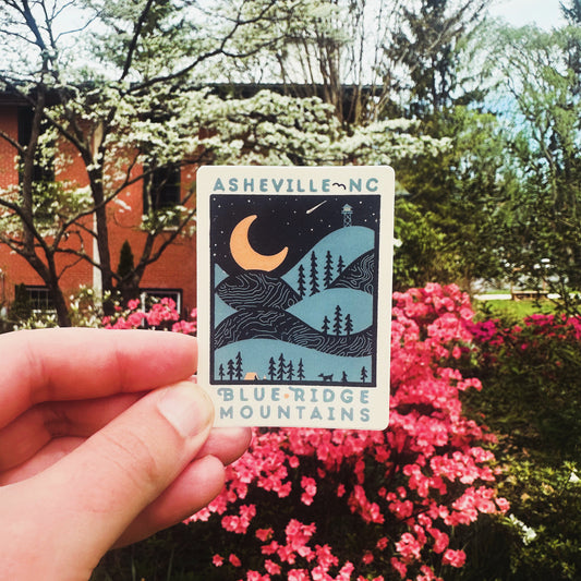 Blue Ridge Mountains - Night Sticker