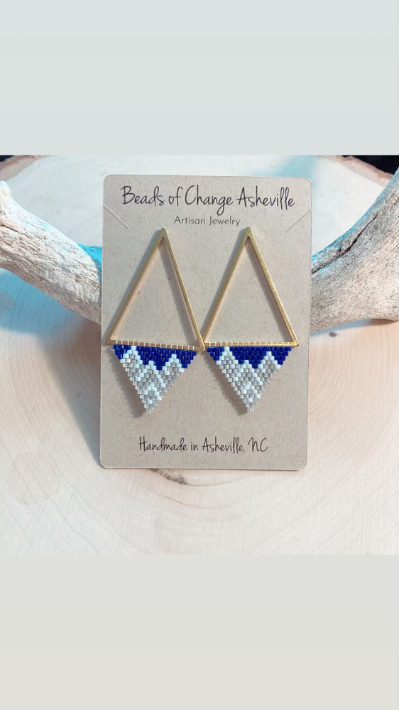 BOCA Beadwoven Triangle Mountain Earrings