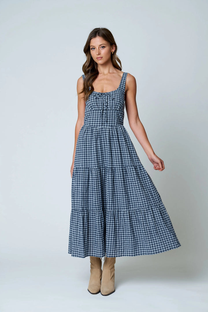 Plaid Pattern Tiered Dress