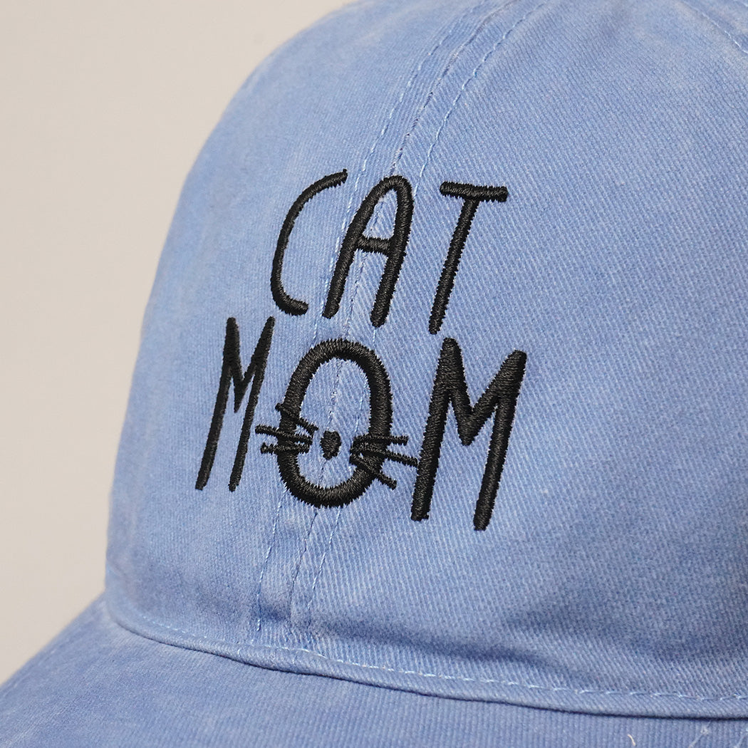 'Cat Mom' Embroidered Baseball Cap