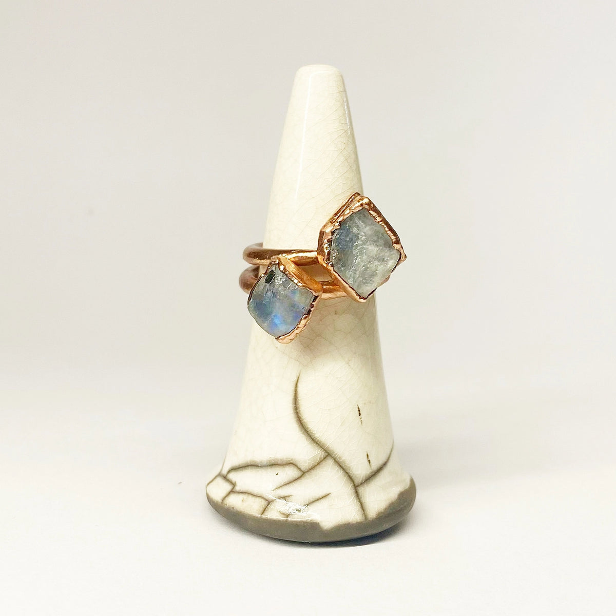Raw Rainbow Moonstone Ring
