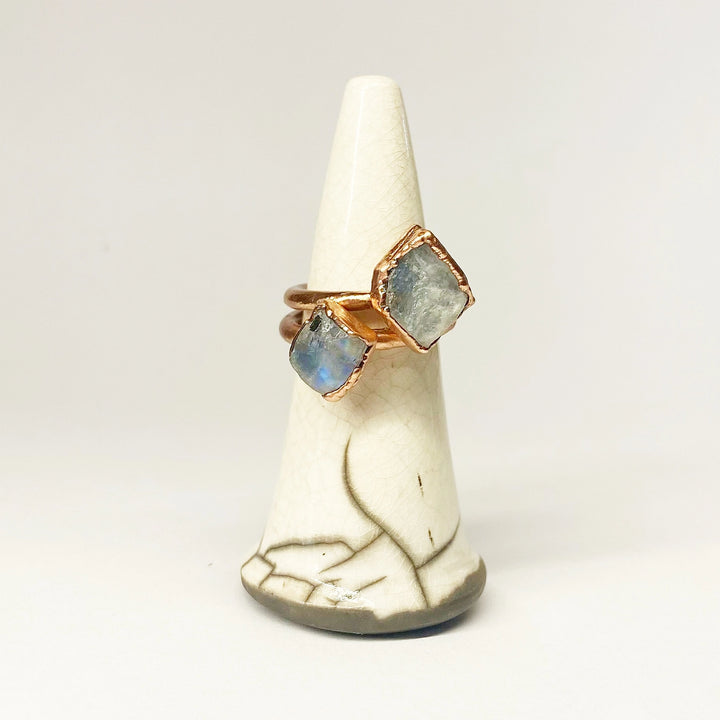 Raw Rainbow Moonstone Ring