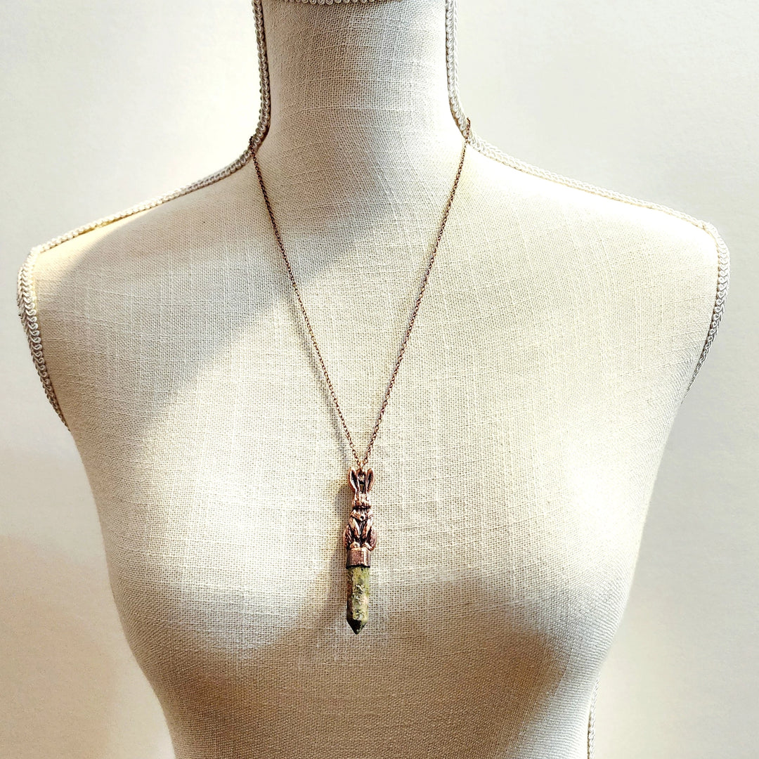Unakite Rabbit Necklace