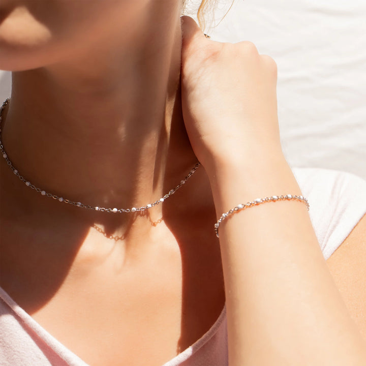 White Confetti Chain Necklace